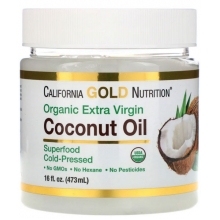 Кокосовое масло California Gold Nutrition холодного отжима органическое 473 мл Кокосовое масло California Gold Nutrition холодного отжима органическое 473 мл
