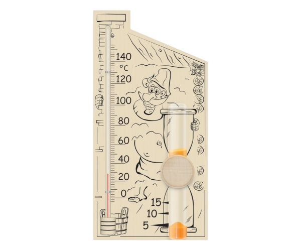 Термометр для сауны с песочными часами Банная станция исп. 1 Стеклоприбор (0...+140 °С)