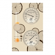 Термогигрометр для сауны с песочными часами Банная станция исп. 2 Стеклоприбор (0...+150 °С, 0-100%)