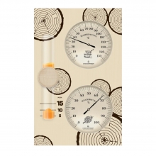 Термогигрометр для сауны с песочными часами Банная станция исп. 2 Стеклоприбор (0...+150 °С, 0-100%)