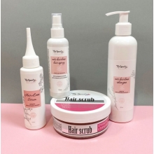 Набор от выпадения волос Top Beauty (Шампунь 250 мл, сыворотка 100 мл, спрей 100 мл, скраб 250 мл)