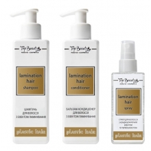 Набор для волос Top Beauty Plastic Hair ламинирующий (Шампунь 250 мл, бальзам-кондиционер 250 мл, спрей 125 мл)