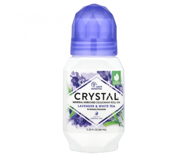 Дезодорант роликовый CRYSTAL Лаванда и белый чай 66 мл минеральный натуральный для женщин и мужчин