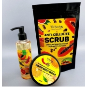 Набор для горячего обертывания Top Beauty (горячее обертывание, масло массажное, скраб)