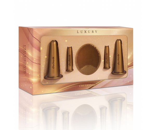 Банки массажные вакуумные для массажа лица Чудесник БМПН-5 (лицо, веки) 5 шт Бронзовые