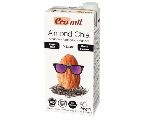 Миндальное молоко с семенами чиа без сахара Ecomil 1 л (8428532192406)