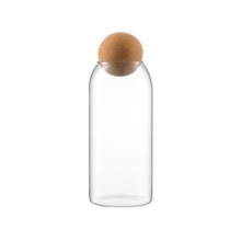 Стеклянная банка с пробковой крышкой для хранения Olens Шар 1000 мл Стеклянная банка с пробковой крышкой для хранения Olens Шар 1000 мл