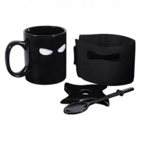 Чашка ниндзя с подставкой и ложкой, керамическая Olens 350 мл