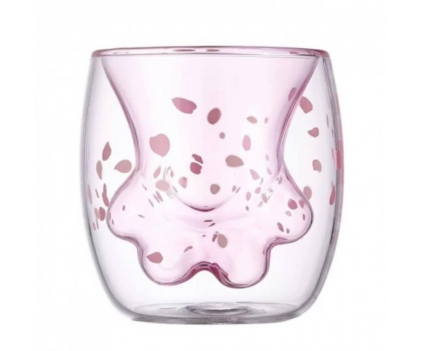 Стакан с двойным дном OLens Розовая лапка 250 мл