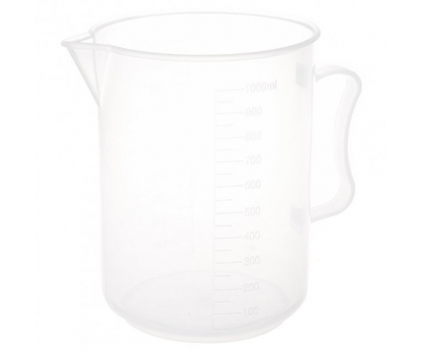 Мензурка с ручкой и рельефной градуировкой полипропиленовая Стеклоприбор 1000 мл