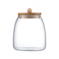 Сахарница стеклянная Olens с бамбуковой крышкой "Бамбук" 950 мл