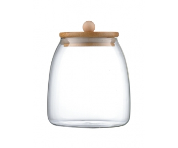 Сахарница стеклянная Olens с бамбуковой крышкой "Бамбук" 950 мл