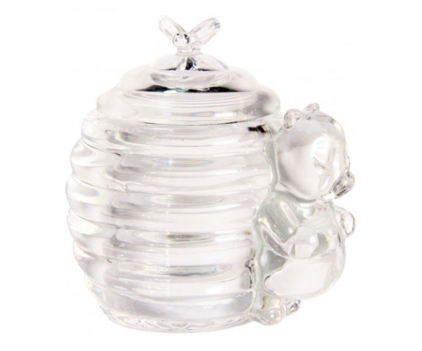 Сахарница медовница стеклянная с крышкой Пчелка 200 мл