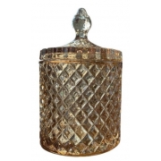 Сахарница стеклянная Olens Диамант 600 мл Золотая