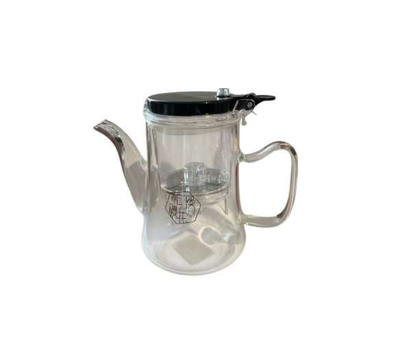 Заварочный чайник SHANGYIXIN гунфу Нью-Типод из жаропрочного стекла с металлическим фильтром и складной крышкой 600 мл