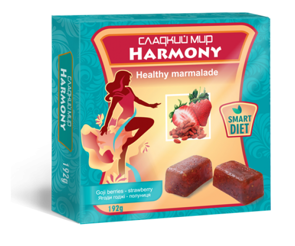 Натуральный мармелад Harmony Ягоды годжи - клубника без сахара 192 г