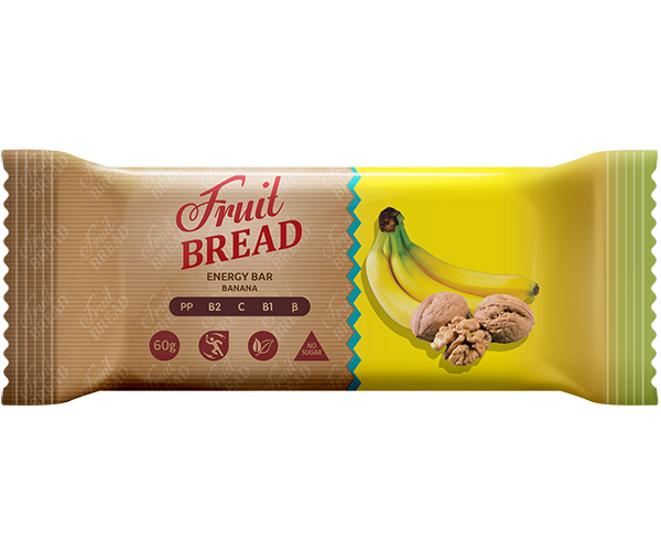 Энергетический батончик Fruit Bread Банановый 60 г 12 шт