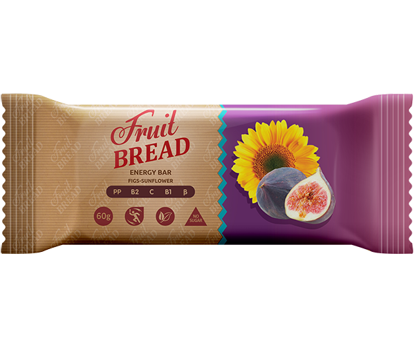 Энергетический батончик Fruit Bread Инжир-подсолнечник 60 г 12 шт
