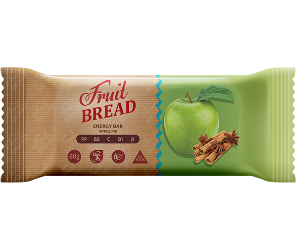 Энергетический батончик Fruit Bread Яблочный пирог 60 г 12 шт