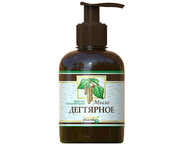 Дегтярное мыло жидкое Golden Pharm 270 мл (4823015915420)