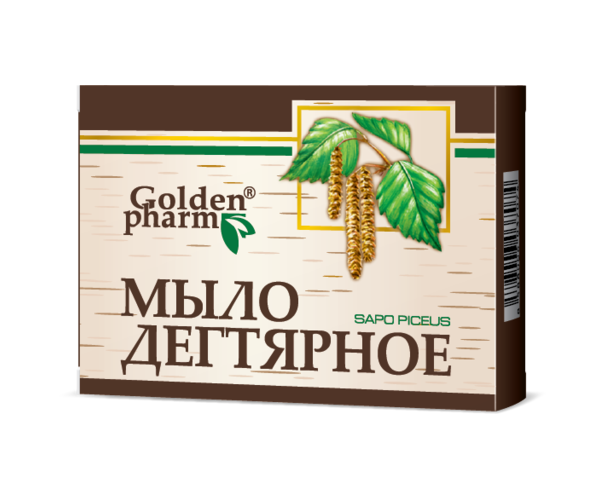 Дегтярное мыло твердое Golden Pharm 70 г