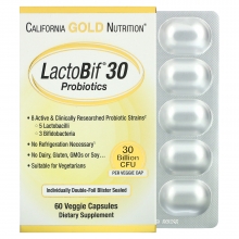 Пробиотики LactoBif California Gold Nutrition 30 млрд КОЕ 60 капсул