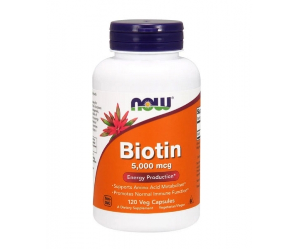 Biotin Now Foods 5000 мкг 120 капсул