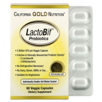 Пробиотики LactoBif California Gold Nutrition 5 млрд КОЕ 60 капсул