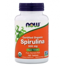 Органическая Спирулина Now Foods 500 мг 180 таблеток