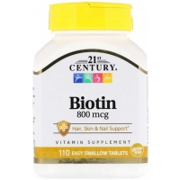 Витамины 21st Century Биотин 800 мкг 110 таблеток