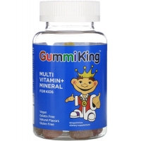 Мультивитаминная добавка для детей GummiKing вкус клубники, апельсина, лимона, винограда, вишни и грейпфрута, 60 жевательных конфет