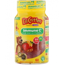 Витамин C для детей L'il Critters Immune C плюс цинк и витамин D 60 жевательных таблеток