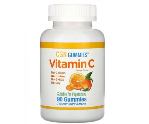 Витамин C для детей California Gold Nutrition натуральный апельсиновый вкус 90 жевательных таблеток