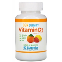 Витамин D3 для детей California Gold Nutrition со вкусом ягод и фруктов, 2000 МЕ, 90 жевательных таблеток