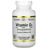 Витамин D3 California Gold Nutrition 2000 МЕ 360 капсул
