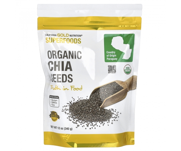 Семена Чиа California Gold Nutrition 340 г