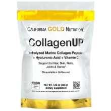 Морской коллаген California Gold Nutrition c гиалуроновой кислотой и витамином C 206 г