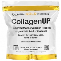Морской коллаген California Gold Nutrition c гиалуроновой кислотой и витамином C 464 г