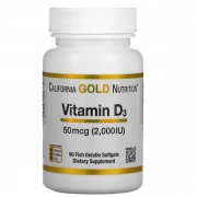 Витамин D3 California Gold Nutrition 2000 МЕ 90 капсул